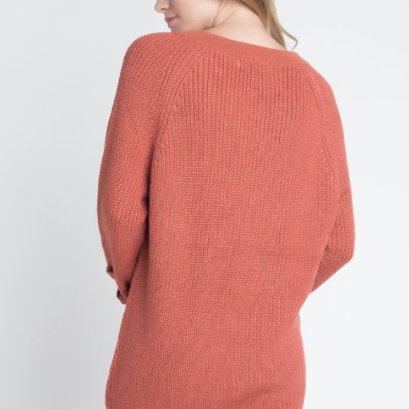 Criss Cross Lace-Up Loose Knitting Sweater - Picture 4 of 5